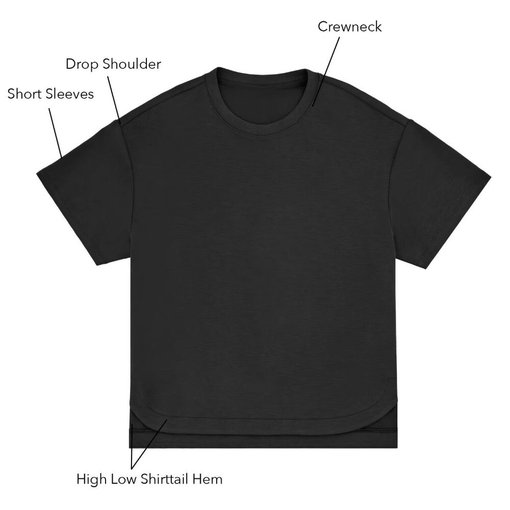 Short Sleeve Stretch Black T-Shirt Womens Soft Sandwash Members Mark Size XS - Picture 3 of 4